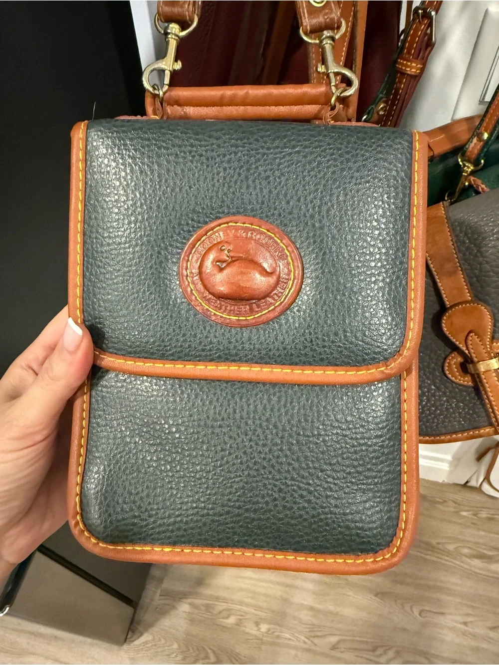 Dooney & Bourke Two-Tone Tan and Cream Leather Tote